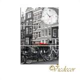 Đồng hồ tranh Nhẹ nhàng Amsterdam Vicdecor DHT0699 (40cm x 80cm x 3 tấm)