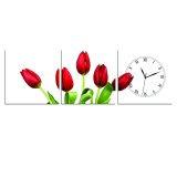 Đồng hồ tranh Tulip đỏ Vicdecor DHT0123