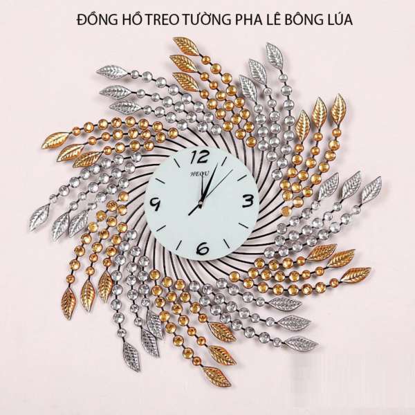 Đồng hồ treo tường pha lê bông lúa