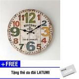 Đồng hồ treo tường thời trang Latumi S2061 (Như hình) + Tặng kèm thẻ ưu đãi Latumi
