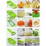 Bộ dụng cụ cắt gọt rau củ quả đa năng Nicer Dicer Plus (Màu Trắng Xanh)- Tặng kèm que đánh trứng inox