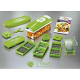 Bộ dụng cụ cắt gọt rau củ quả đa năng Nicer Dicer Plus (Màu Trắng Xanh)- Tặng kèm que đánh trứng inox