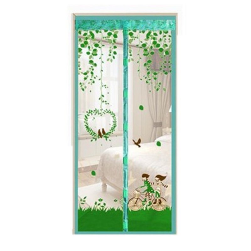Bền Chống Muỗi Từ Voan Rèm Cửa In Lưới Rèm Cửa (Xanh) -100x210 cm-quốc tế