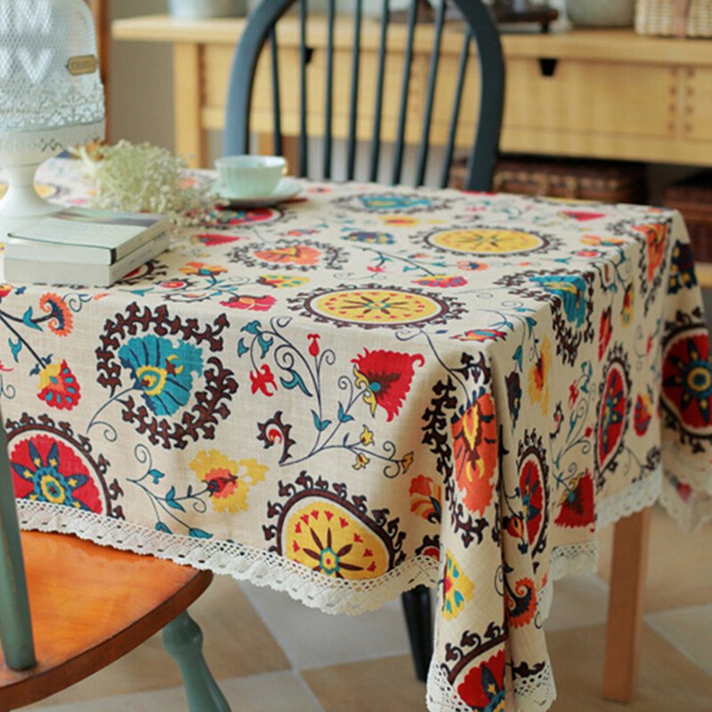 Explosion Models Cotton Linen Tablecloths Sun Flower Table Cloth Tablecloth Table Covers for Wedding Party Home - intl