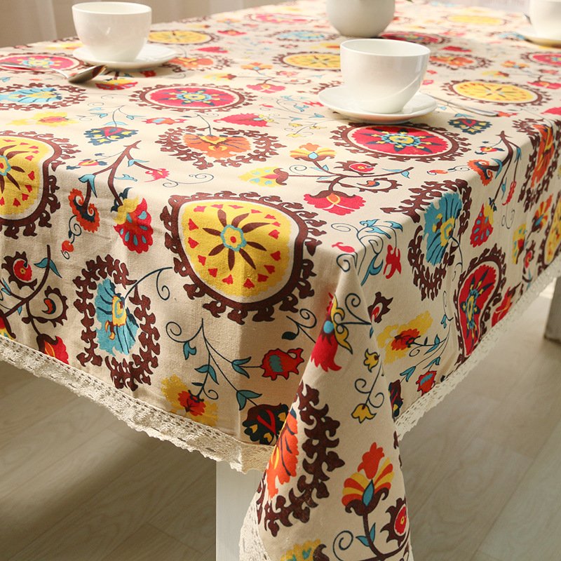 Explosion Models Cotton Linen Tablecloths Sun Flower Table Cloth Tablecloth Table Covers for Wedding Party Home - intl