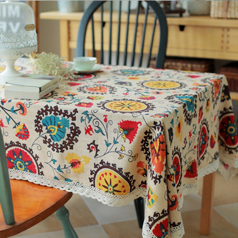 Explosion Models Cotton Linen Tablecloths Sun Flower Table Cloth Tablecloth Table Covers for Wedding Party Home - intl