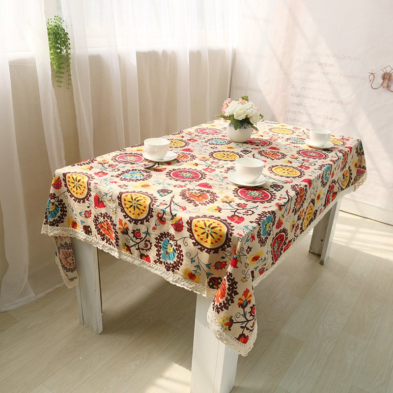 Explosion Models Cotton Linen Tablecloths Sun Flower Table Cloth Tablecloth Table Covers for Wedding Party Home - intl