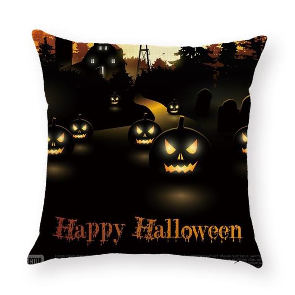 Fashion Halloween Pumpkins Throw Square Pillow Case Sitting Cushion Festival Decorative Hold Pillow Cover - intl