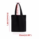 Fashion Women Lady Canvas Eco Reusable Shoulder Bag Shopping Handbag Black Tote - intl
