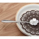 Flower Design Sugar Stainless Steel Silver Tea Coffee Spoon Teaspoons Sakura - intl