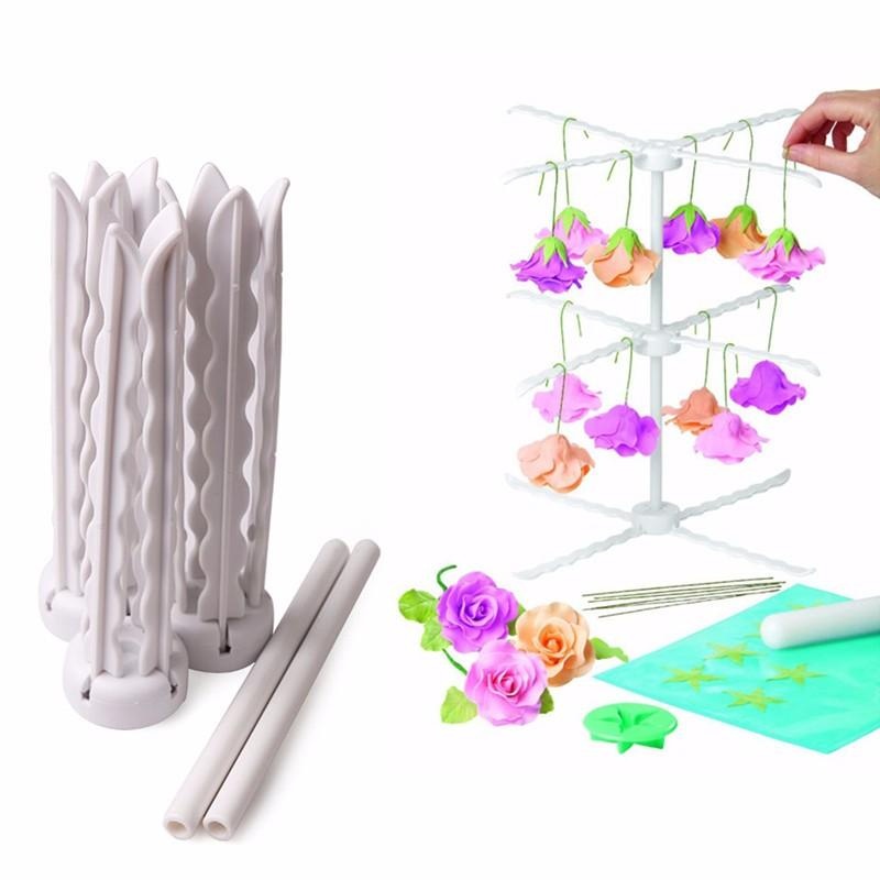 Flower Drying Rack Stand Cake Decorating Sugarcraft Fondant Detachable Gum Paste Flower Rack Practical Baking Tools - intl