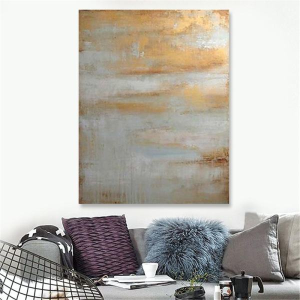 Framed Hand-painted Modern Abstract Art Canvas Print Oil Painting Wall Decor - intl