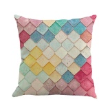 Geometry Painting Linen Cushion Cover Throw Pillow Case Sofa Home Decor B - intl