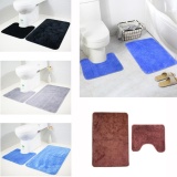 GETEK 100% Super Fiber Twist Heavy 2 Piece Bath Mat Set Toilet Set Machine Washable