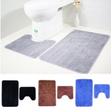 GETEK 100% Super Fiber Twist Heavy 2 Piece Bath Mat Set Toilet Set Machine Washable