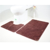 GETEK 100% Super Fiber Twist Heavy 2 Piece Bath Mat Set Toilet Set Machine Washable