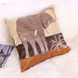 GETEK Elephant Print Square Suede Pillow Case 45cm*45cm
