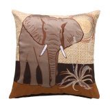 GETEK Elephant Print Square Suede Pillow Case 45cm*45cm