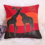 GETEK Giraffe Print Square Suede Pillow Case 45cm*45cm