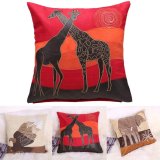 GETEK Giraffe Print Square Suede Pillow Case 45cm*45cm