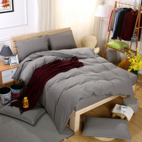 GETEK Plain Duvet Cover & Pillow Case Quilt Cover Bedding Set Size:Single Quilt Cover