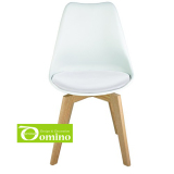 Ghế nệm chân gỗ Domino (trắng)