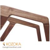 Ghế sofa da 3 chỗ KATAKANA (đen - vân gỗ Oak nâu)