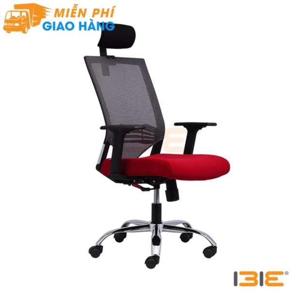 Ghế Trưởng phòng IB1008 chân thép mạ cao cấp có gối màu đen