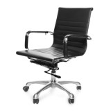[HCM]Ghế văn phòng PU nhập khẩu lưng trung MC-20131-U1 (Đen) - Hàng Nhập Khẩu AZ PRICE