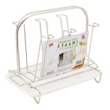Giá úp ly inox Sta Ami Hàn Quốc ST-403 có khay hứng không gỉ sét (25x16x21cm)