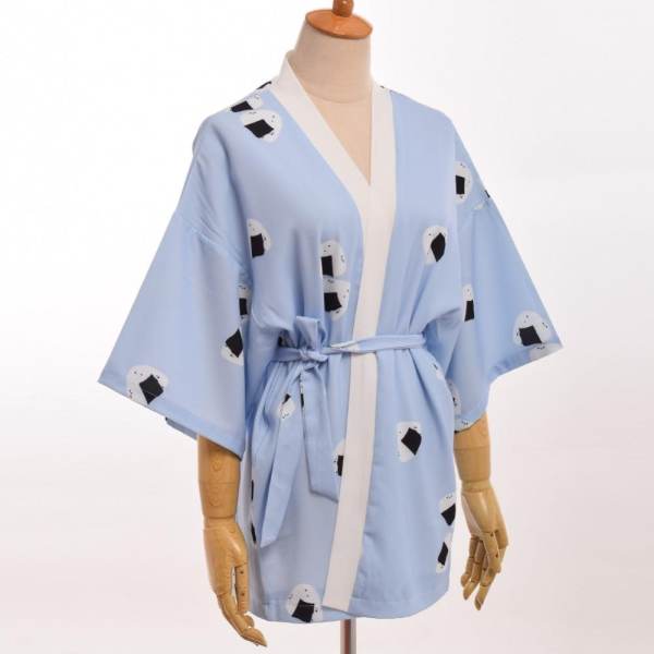 Bé gái Nhật Bản Dễ Thương Yukata Cơm Bóng In Hình Mùa Hè Áo Khoác Cardigan Kimono Homewear-quốc tế