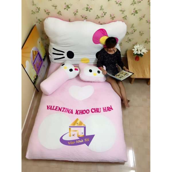 Giường Thú Bông có thành cao cấp Nhật Bản Kitty Vao Nha Toi BA0054 (thành +60cm)