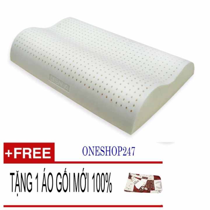Gối CHỐNG NGÁY cao su LIÊN Á ( 30x 50 x 8 cm )(Trắng)