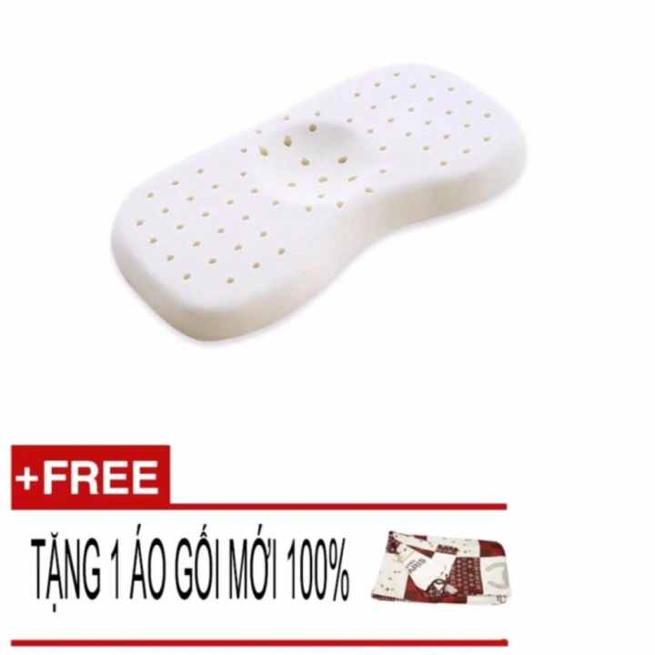 Gối Nằm Liên Á, Dành Cho Trẻ Sơ Sinh, Gối Cao Su Non Mềm Mại (Kem)