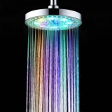 GOOD Eight Inches Special Color Top Shower Spray ABS Round LED Colorful Lights - intl