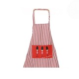 GOOD Fashion Stripe Linen Apron With Pockets Thick Anti-oil Household Kitchen Apron red & white soldiers - intl