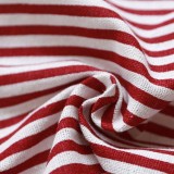 GOOD Fashion Stripe Linen Apron With Pockets Thick Anti-oil Household Kitchen Apron red & white soldiers - intl