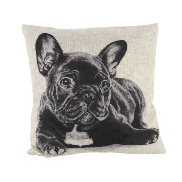 GOOD Funny Lovely Animal Dog Pattern Office Sofa Pillow Cover Linen Cushion Cover 445*45 - intl