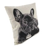 GOOD Funny Lovely Animal Dog Pattern Office Sofa Pillow Cover Linen Cushion Cover 445*45 - intl
