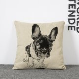 GOOD Funny Lovely Animal Dog Pattern Office Sofa Pillow Cover Linen Cushion Cover 545*45 - intl