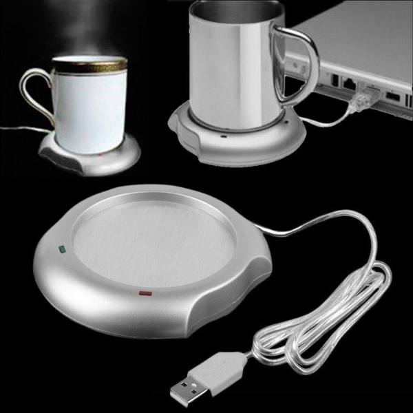 TỐT USB Cách Nhiệt Coaster Nóng Cách Nhiệt Cà Phê Cốc Thảm Lót Coaster bạc & xám-quốc tế