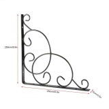 GOOD Vintage Style Iron Wall Mounted Floral Shelf Bracket with Screws for Bookrack Black - intl