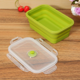 Green 500ml TTLIFE 2016 New Silicone Collapsible Portable Lunch Box Bowl Bento Boxes Folding Food Storage Container Lunch box Eco-Friendly - intl