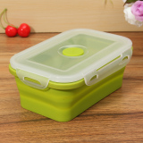 Green 500ml TTLIFE 2016 New Silicone Collapsible Portable Lunch Box Bowl Bento Boxes Folding Food Storage Container Lunch box Eco-Friendly - intl