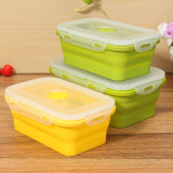 Green 500ml TTLIFE 2016 New Silicone Collapsible Portable Lunch Box Bowl Bento Boxes Folding Food Storage Container Lunch box Eco-Friendly - intl