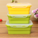 Green 500ml TTLIFE 2016 New Silicone Collapsible Portable Lunch Box Bowl Bento Boxes Folding Food Storage Container Lunch box Eco-Friendly - intl