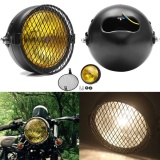 Grill Retro Amber Vintage Motorcycle Side Mount Headlight Cafe Racer Bobber New - intl