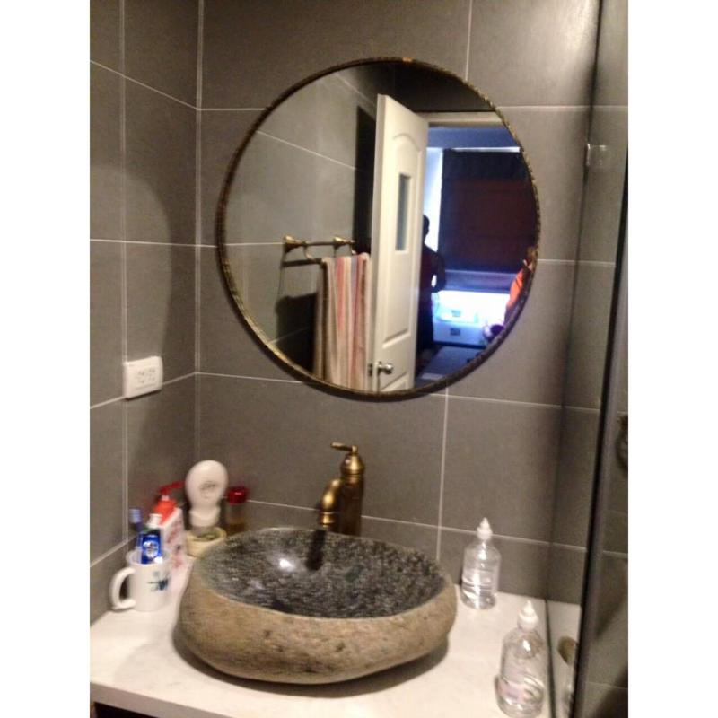 Gương tròn vành đồng cổ cross 60 cm