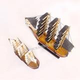 Combo 2 thuyền buồm (Màu đen size 25cm + Màu trắng size 20cm), có video thuyền thật