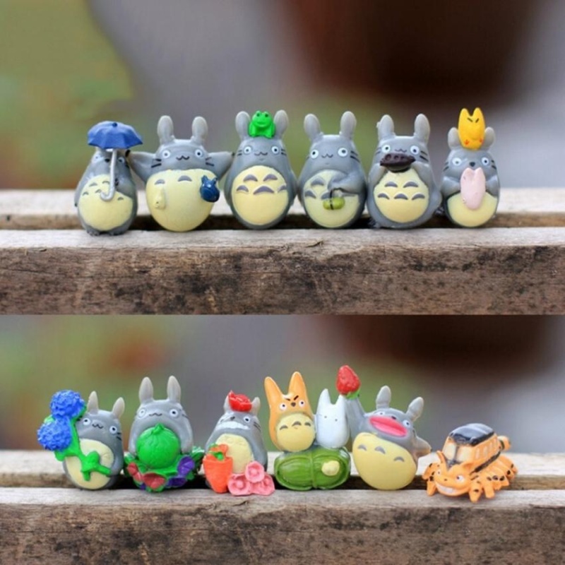 HappyLife 12X Mini My Neighbor Totoro Family Figure Diy Moss Micro Landscapetoys Multi - intl